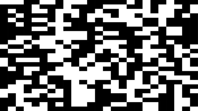 Abstract scattered rectangular shapes qr code like pattern with digital block texture vector design background