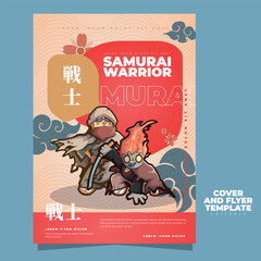 Cover and flyer with a samurai character © Rengga
