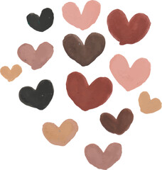 Collection of Hand-Drawn Earthy Hearts