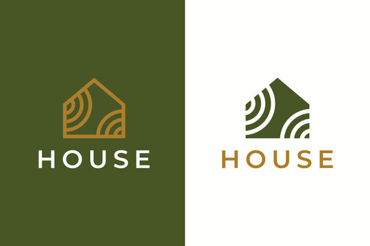 Simply House Logo Branding Wooden Abstract Business Real Estate and Property