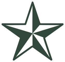 Fototapeta premium Nautical Star Emblem Geometric Design Green and White