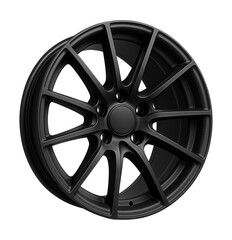 Obraz premium Matte black ten-spoke alloy wheel rim.
