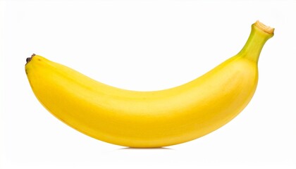 A close-up studio shot of a ripe yellow banana isolated on a clean white background.