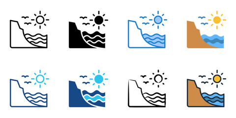 Coast icon set multiple style collection 
