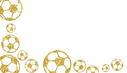 Golden Glitter Soccer Balls Corner and Bottom Decoration
