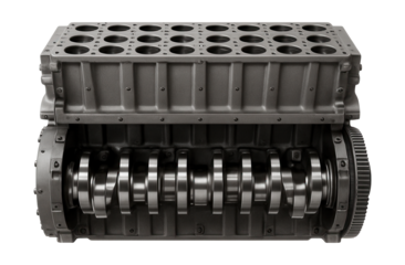 V20 diesel engine featuring a sturdy block and robust crankshaft assembly.