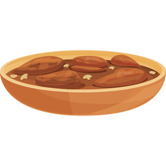 A Stew Dish With Meat And Broth In A Brown Bowl With A Transparent Background