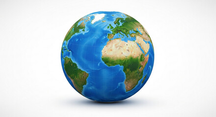 Fototapeta premium Earth globe, showcasing continents, oceans, and geographical features, perfect for educational or environmental themes