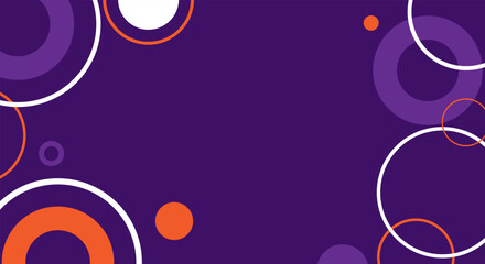 Purple background with variations of colored abstract circles