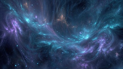 Abstract Colorful Nebulae In Deep Space