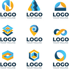 Collection of abstract colored logos