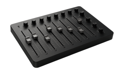 Large dispatcher panel featuring multiple sliding faders and rotary controls.