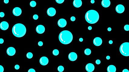 Blue bubble illustration on black background. Background with blue dotted texture. Polkadots pattern design. Blue circle background