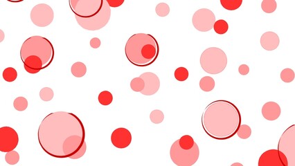 Red bubble illustration on white background. Background with red dotted texture. Polkadots pattern design. Red circle background