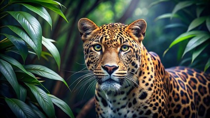Big wild cats: A portrait of a tiger, a leopard, and a jaguar in a zoo setting showcases these magnificent feline predator mammals