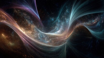 Abstract Cosmic Galaxy Flowing Light Display