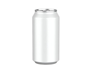 Blank White Aluminum Beverage Can Isolated on Black Background