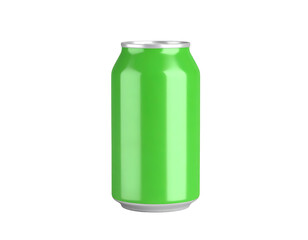 Blank Green Aluminum Beverage Can Isolated on Black Background for Product Mockup