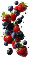 Obraz premium fresh fruits banana apple grapes black barrie on white png background with HD quality