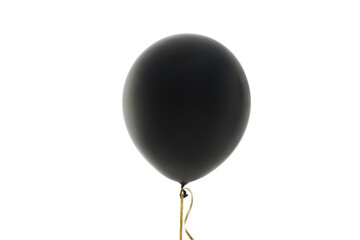 Black balloon with gold string for Black Friday, isolated, PNG