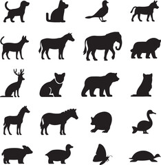  Animal Silhouette Vector Bundle