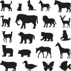  Animal Silhouette Vector Bundle