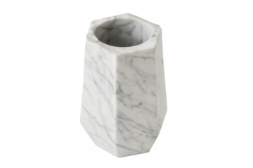 White marble hexagonal cup pencil holder office decor
