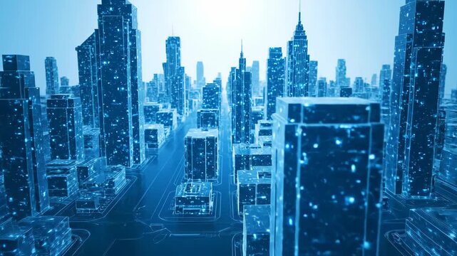 Futuristic Cityscape with Skyscrapers and Advanced Technology