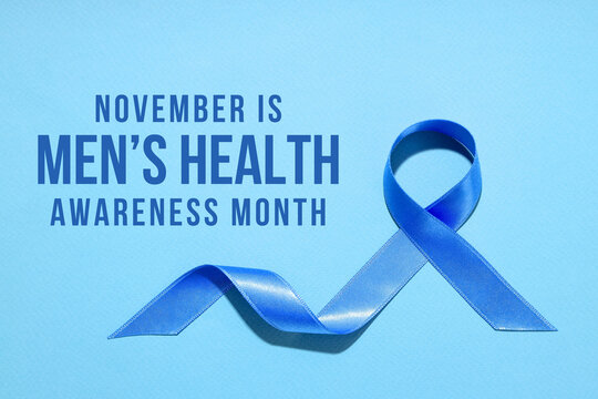 Blue ribbon symbolizes men's health awareness month