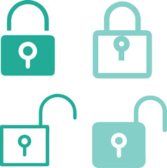 lock unlock  icon set