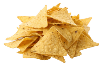 Nachos isolated on a transparent background.