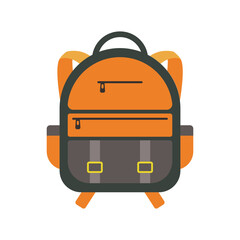 Kids school bag flat vector illustration on white background