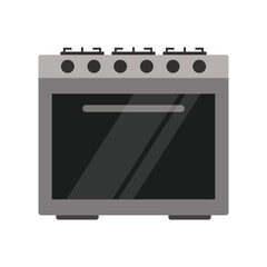 Kitchen stove flat vector illustration isolated on a white background