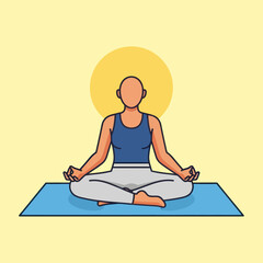 Vector illustration of a person in a yoga meditation pose.