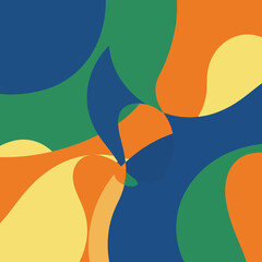 Vibrant Abstract Composition with Flowing Organic Shapes.