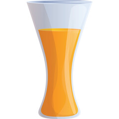 A Tall Clear Glass Filled With Vibrant Orange Juice Against A Transparent Background