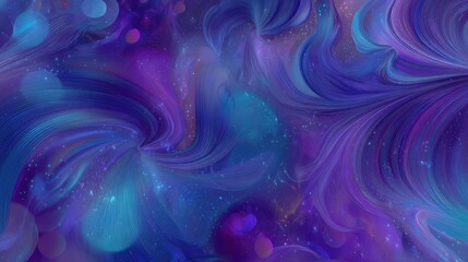 Abstract Colorful Swirling Galaxy Background