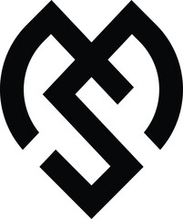 Initial letter sm, ms creative monogram logo design