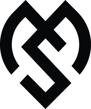 Initial letter sm, ms creative monogram logo design