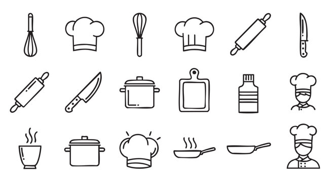 chef utensils clipart
