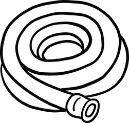 Water Hose Coil Vector | Cartoon Firefighter Equipment Illustration