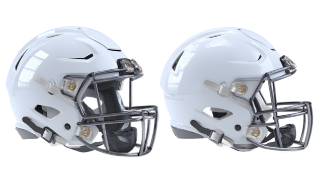 Professional American Football Helmet Mockup for Team Branding and Sportswear Designs, Featuring a Sleek White Finish and Realistic Detail
