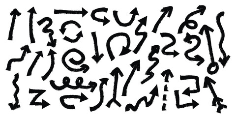 Artistic Hand Drawn Arrow Pattern with Loop and Zigzag Lines