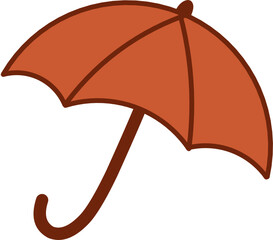 Simple Orange Umbrella Illustration