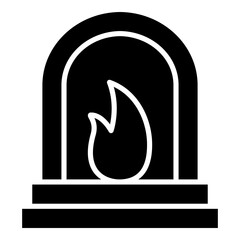 Wood fired kiln glyph solid icon
