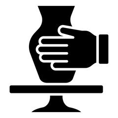 Pottery, ceramics making, vase glyph solid icon