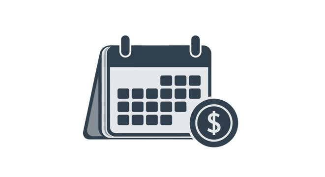 Calendar icon showing the concept of financial planning and economic activities, budgeting