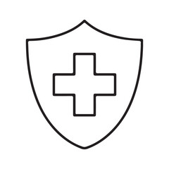 Fototapeta premium Medical Cross and Shield Icon Vector
