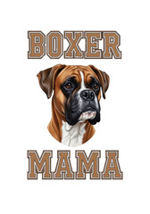 Boxer mama portrait isolated on transparent background for dog lovers design