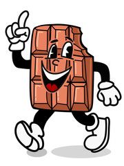 Illustration of a funny chocolate bar